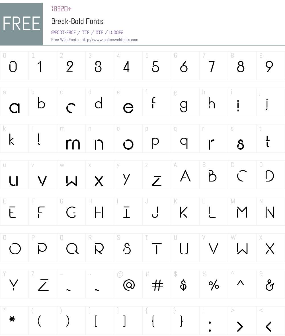 Break Font Screenshots