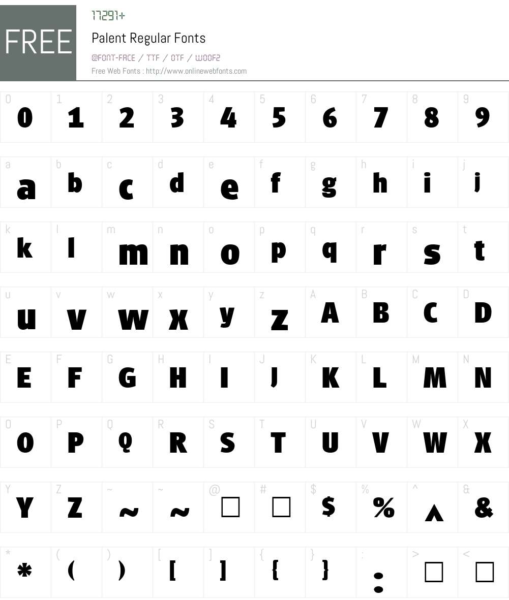 Palent Font Screenshots