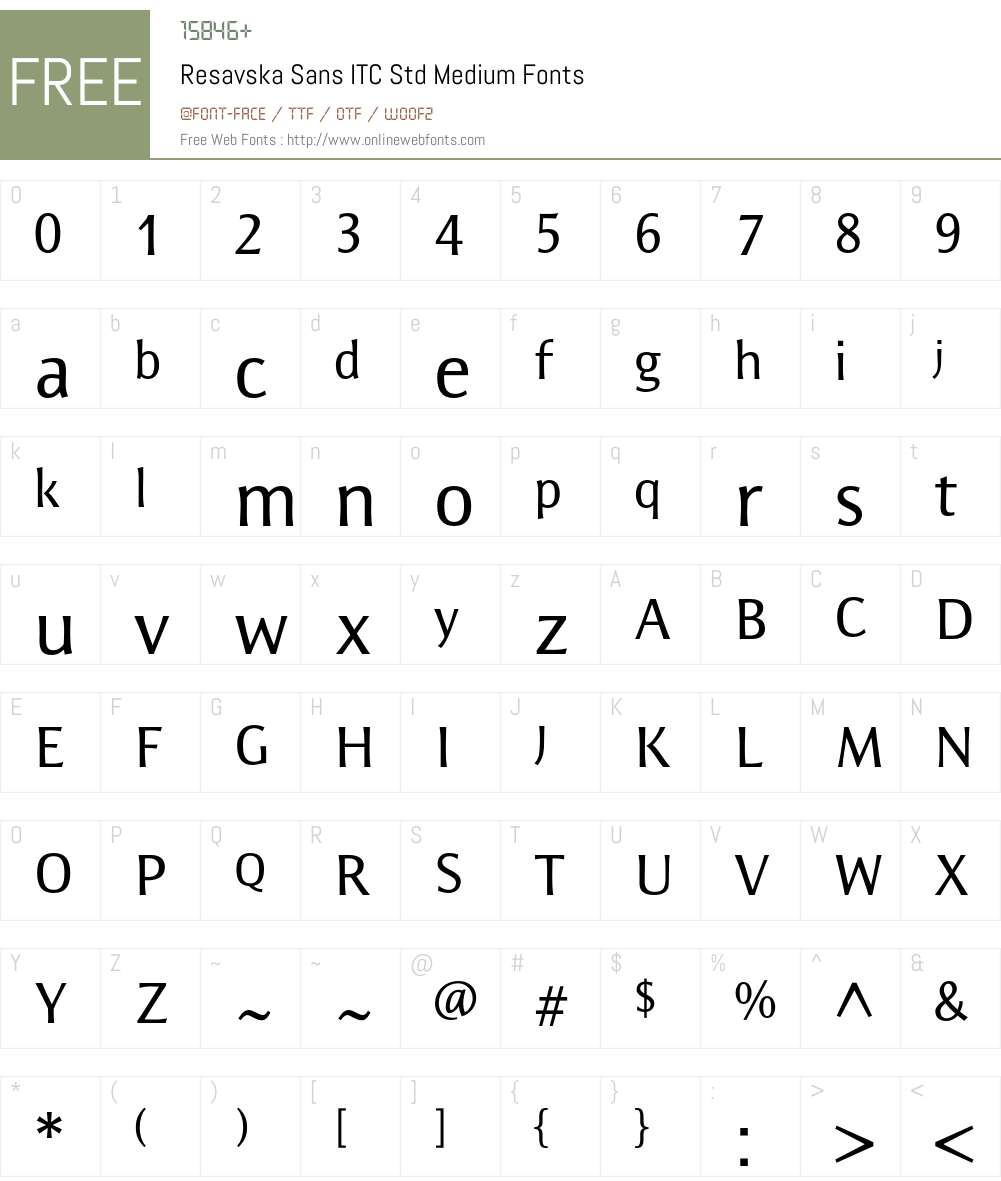 Resavska Sans ITC Std Font Screenshots