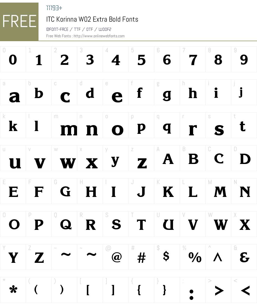 ITCKorinnaW02-ExtraBold Font Screenshots