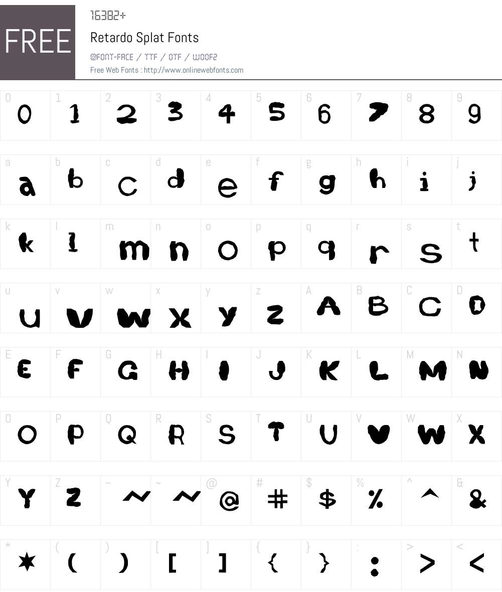 Retardo Splat Font Screenshots