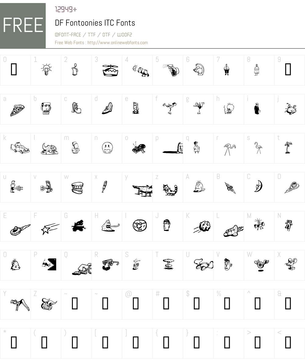 DF Fontoonies ITC Font Screenshots