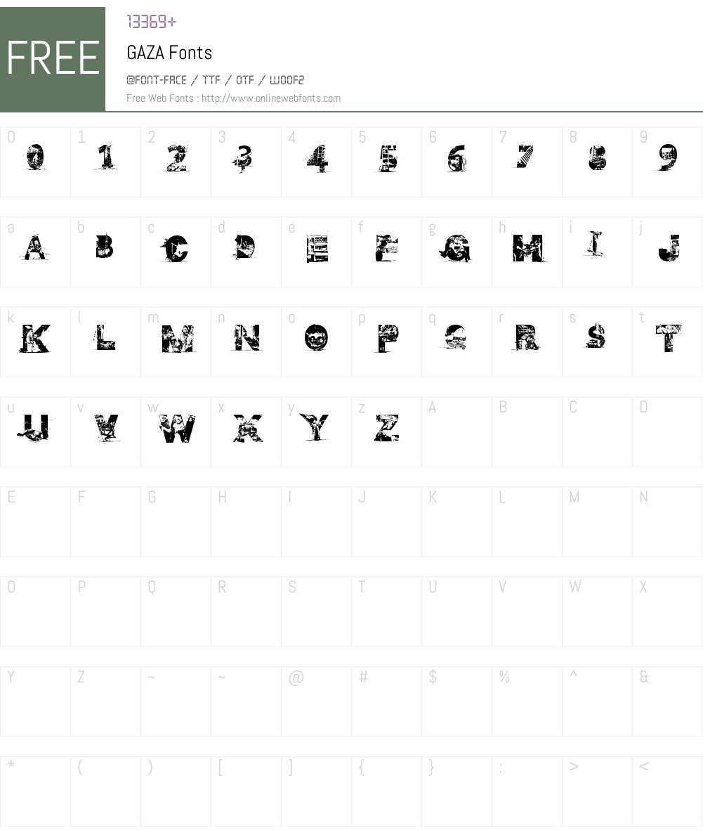 GAZA Font Screenshots
