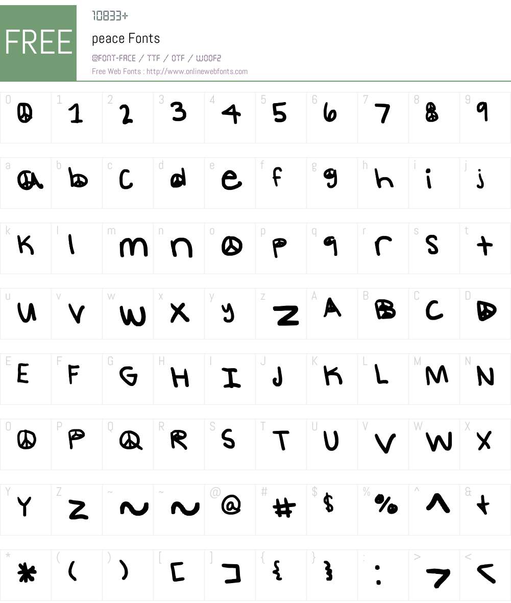 peace Font Screenshots