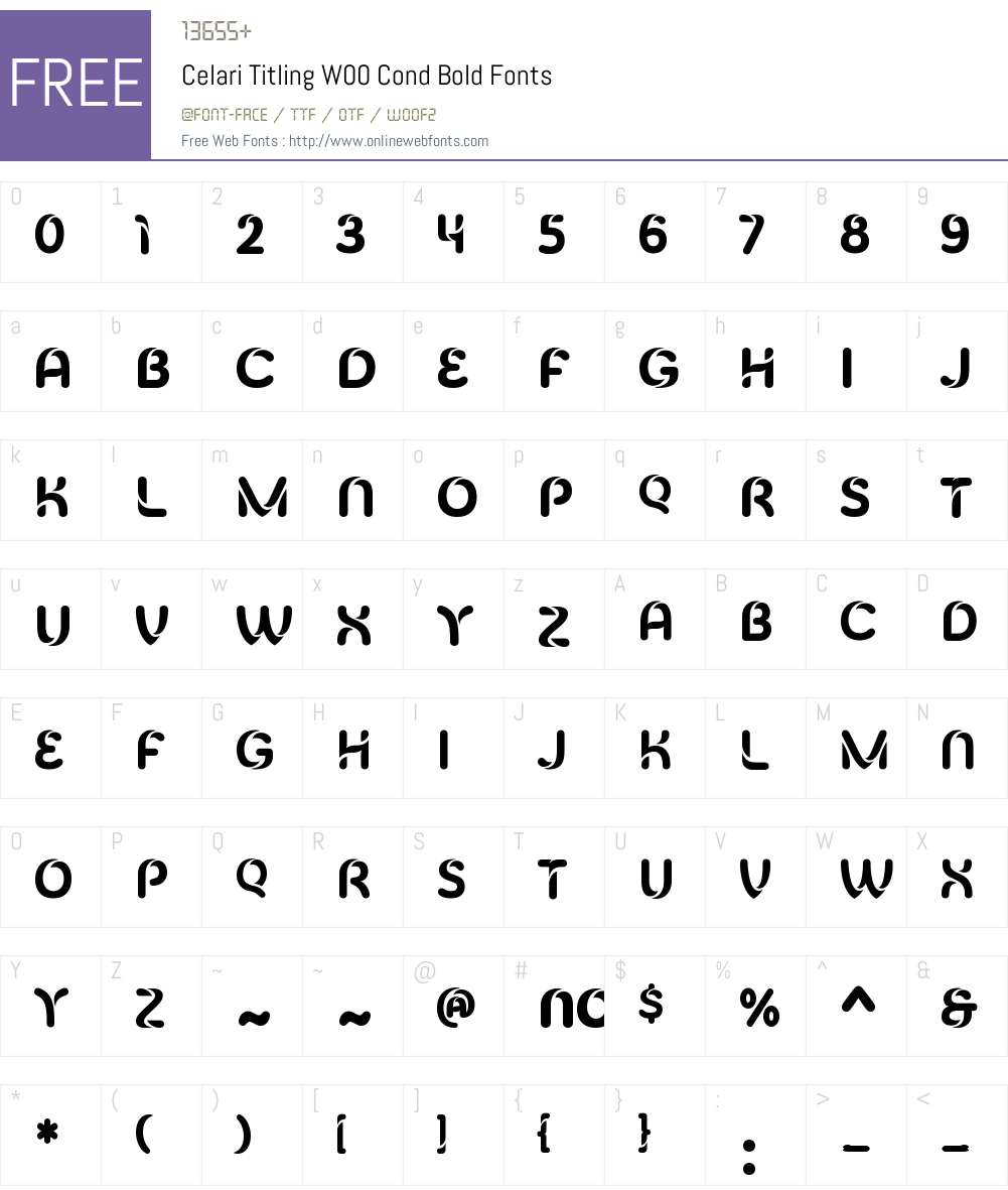 CelariTitlingW00-CondBold Font Screenshots