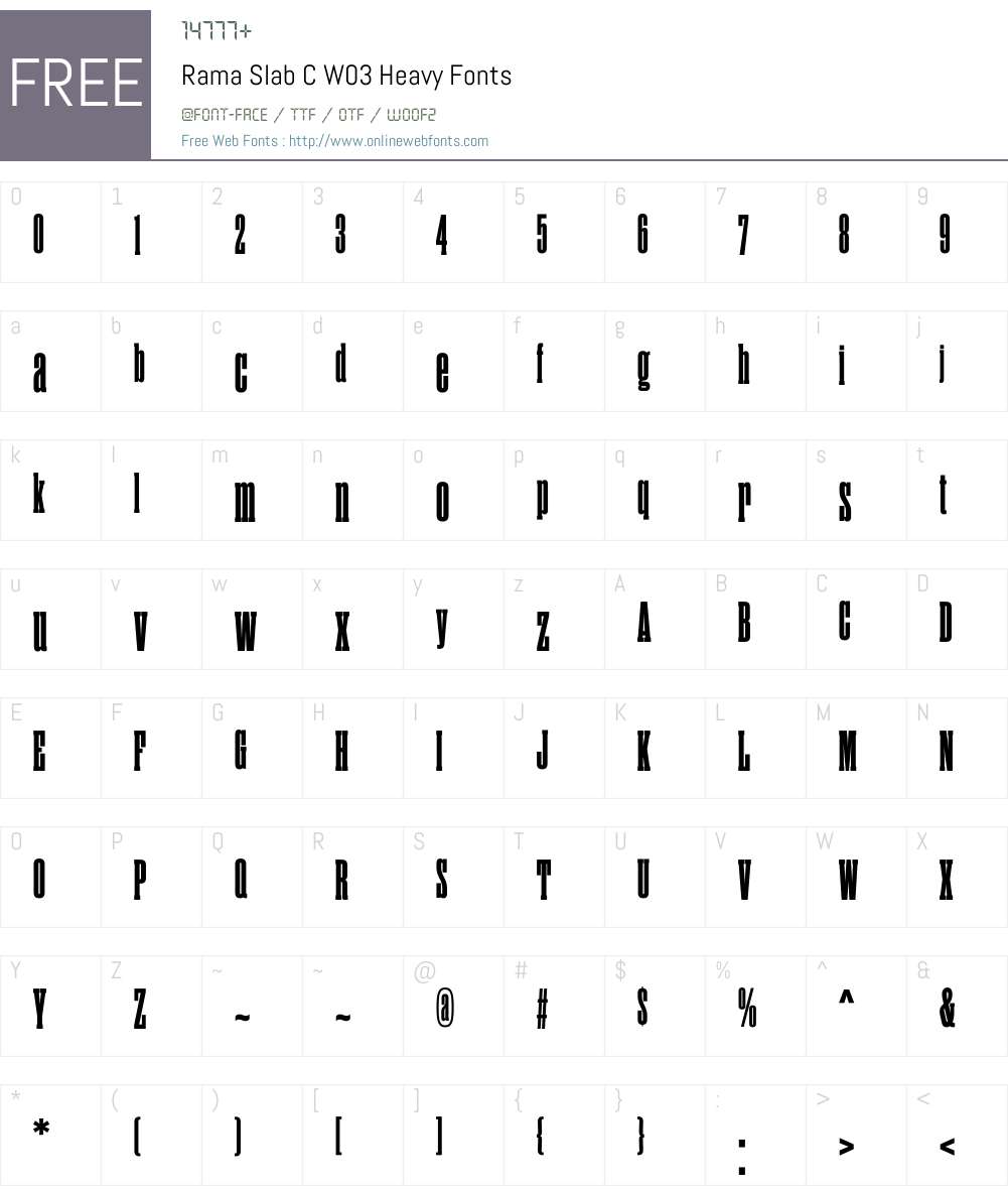 Rama Slab Font Screenshots