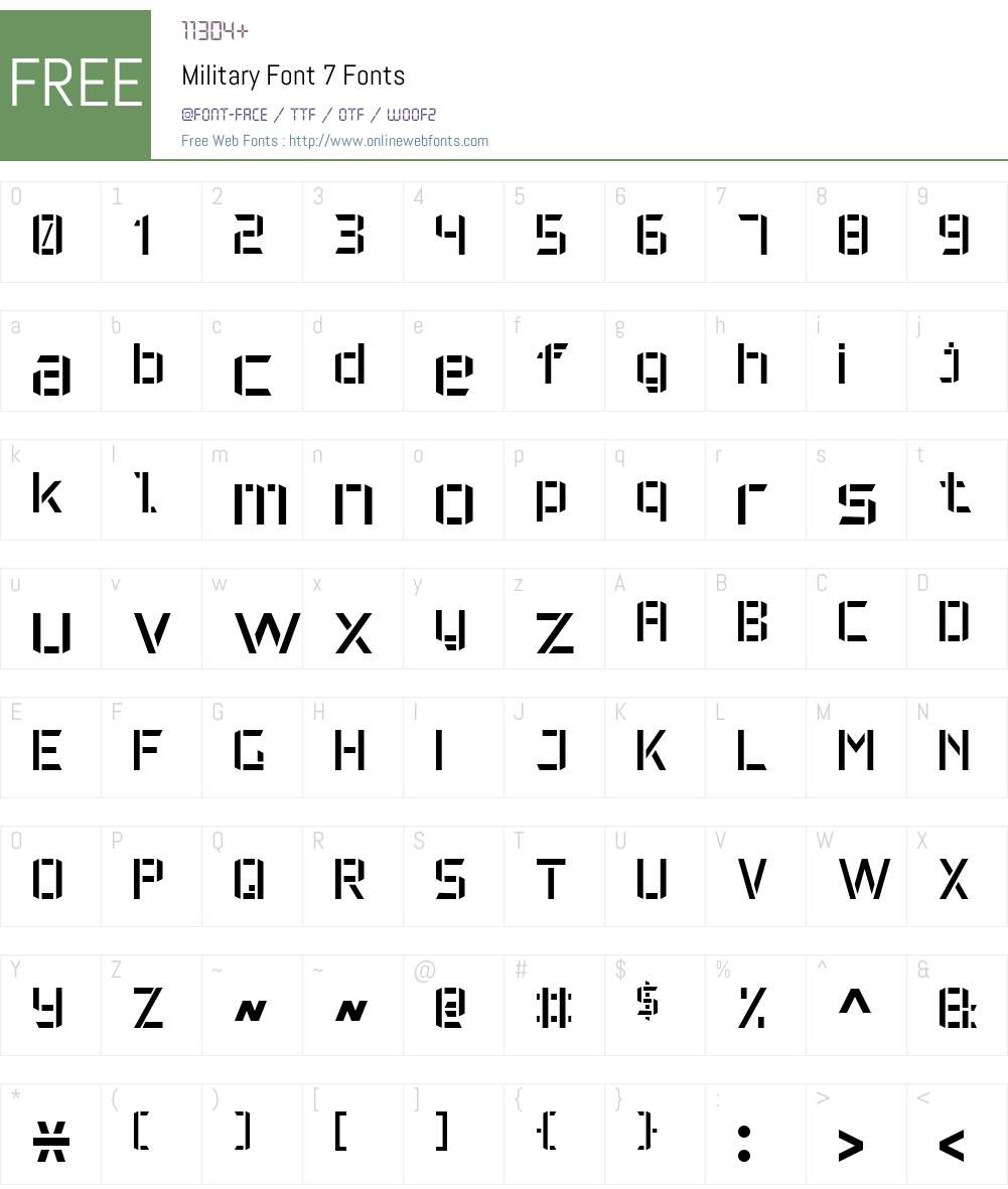 Military Font 7 Font Screenshots
