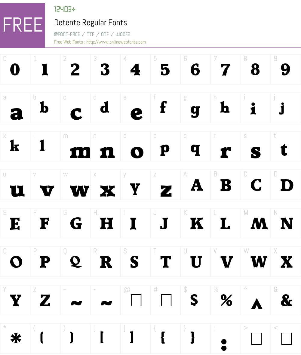 Detente Font Screenshots