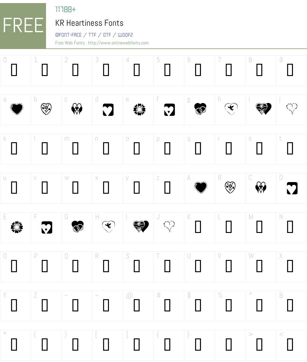 KR Heartiness Font Screenshots
