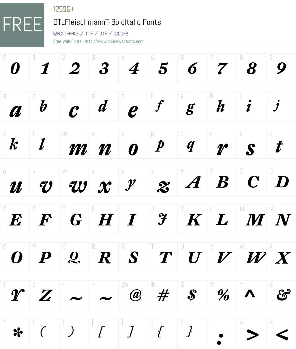DTLFleischmannT Font Screenshots