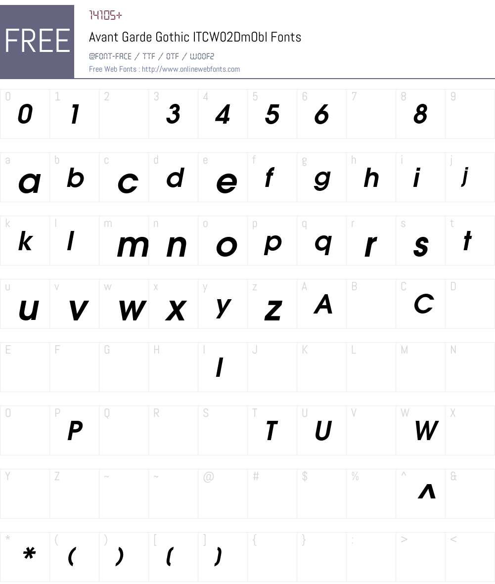 Avant Garde Gothic ITCW02DmObl