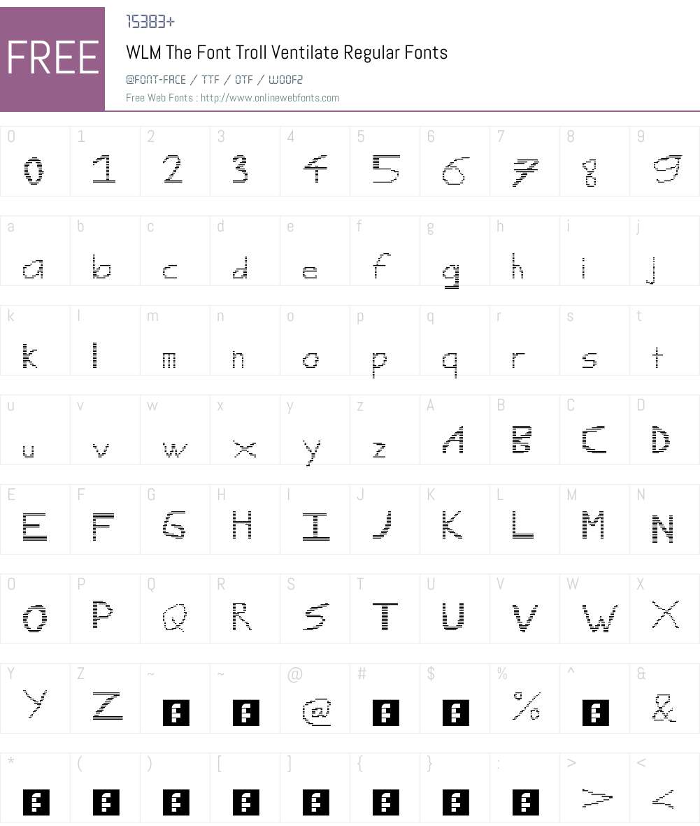 WLM The Font Troll Ventilate Font Screenshots