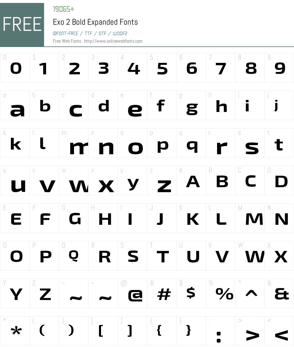 Exo 2 Expanded Font Screenshots