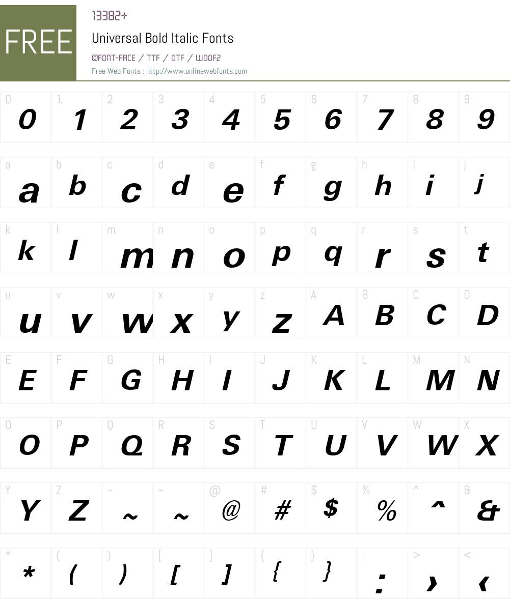 Universal Font Screenshots