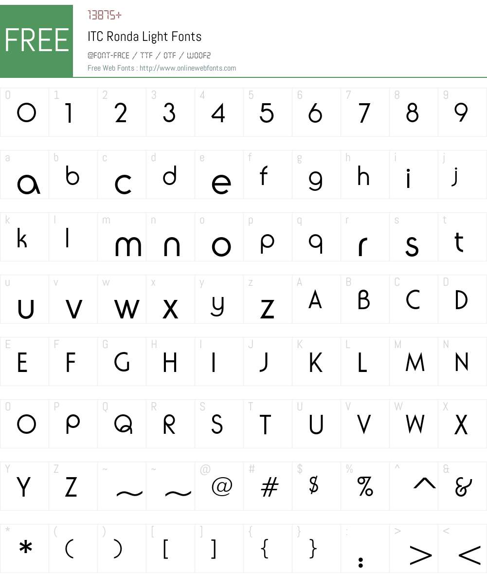 ITC Ronda Font Screenshots