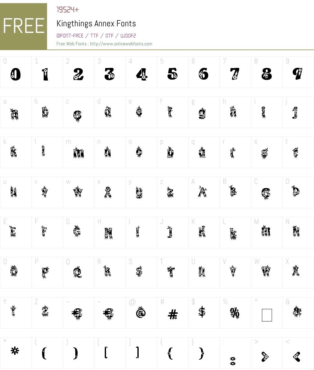 Kingthings Annex Font Screenshots
