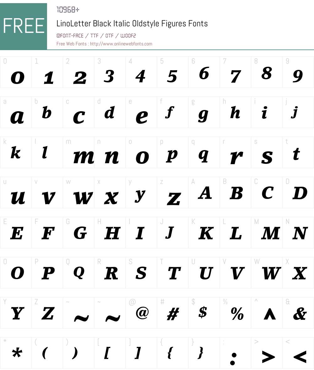 LinoLetter Font Screenshots
