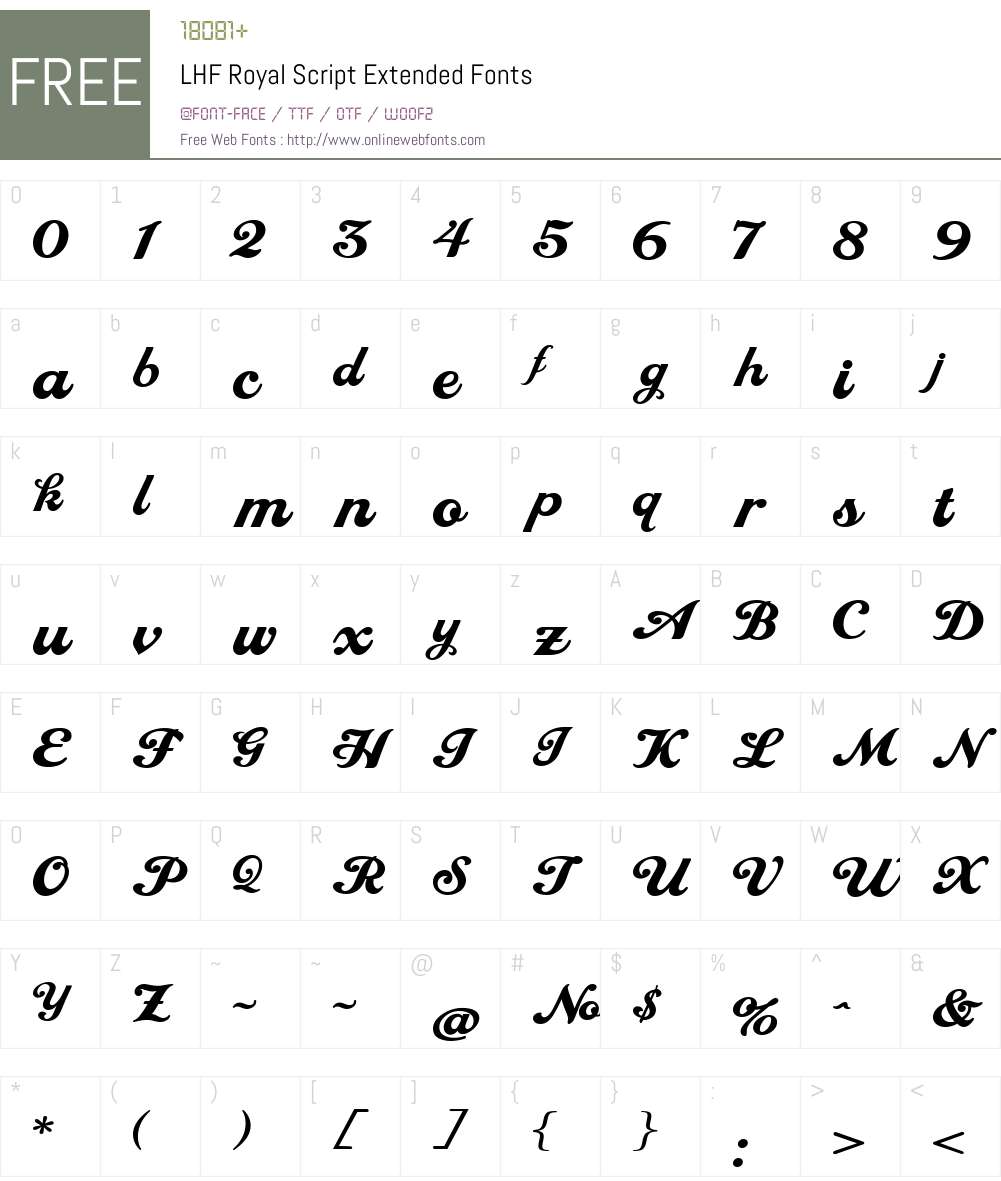 LHF Royal Script Extended Font Screenshots