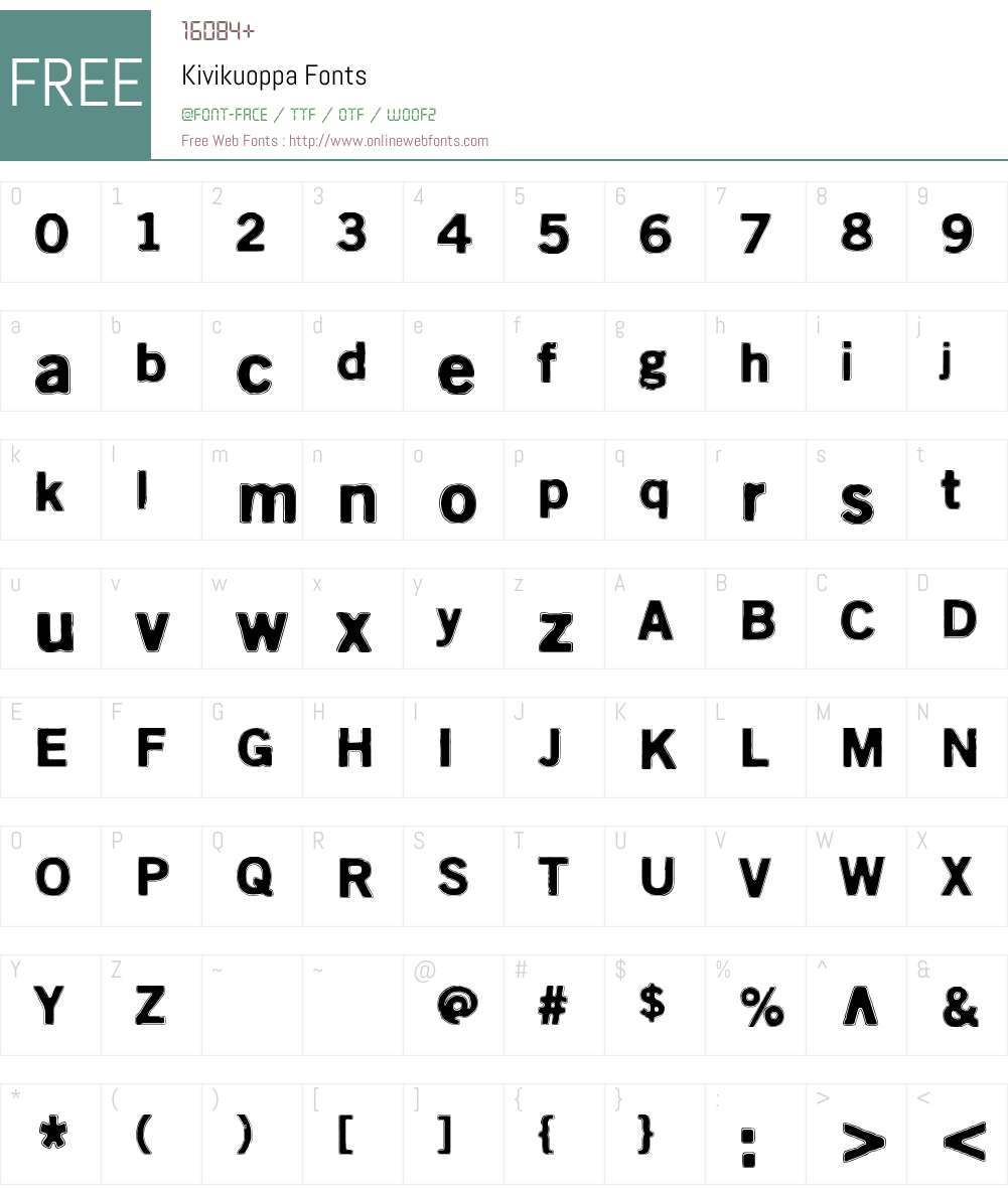 Kivikuoppa Font Screenshots