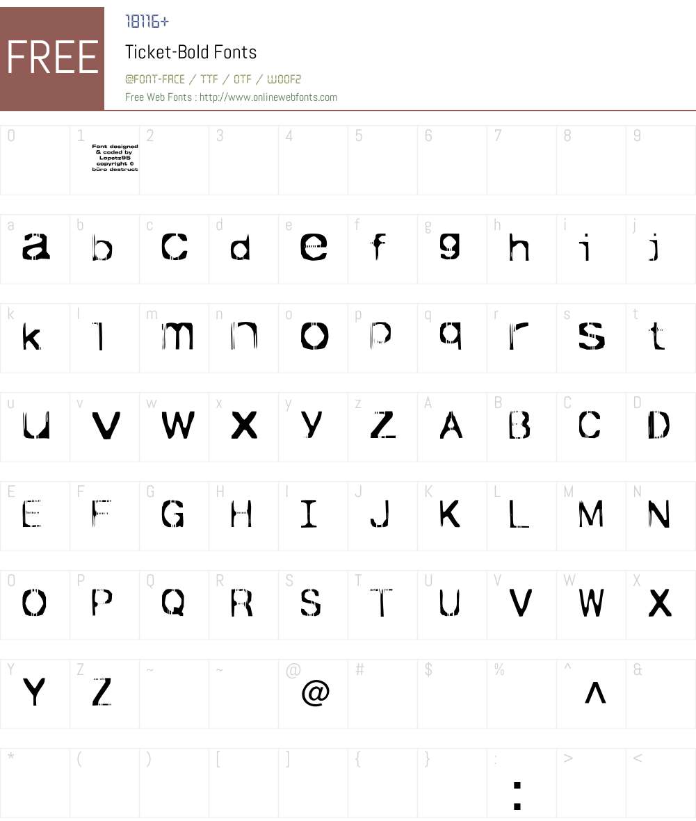 Ticket Font Screenshots