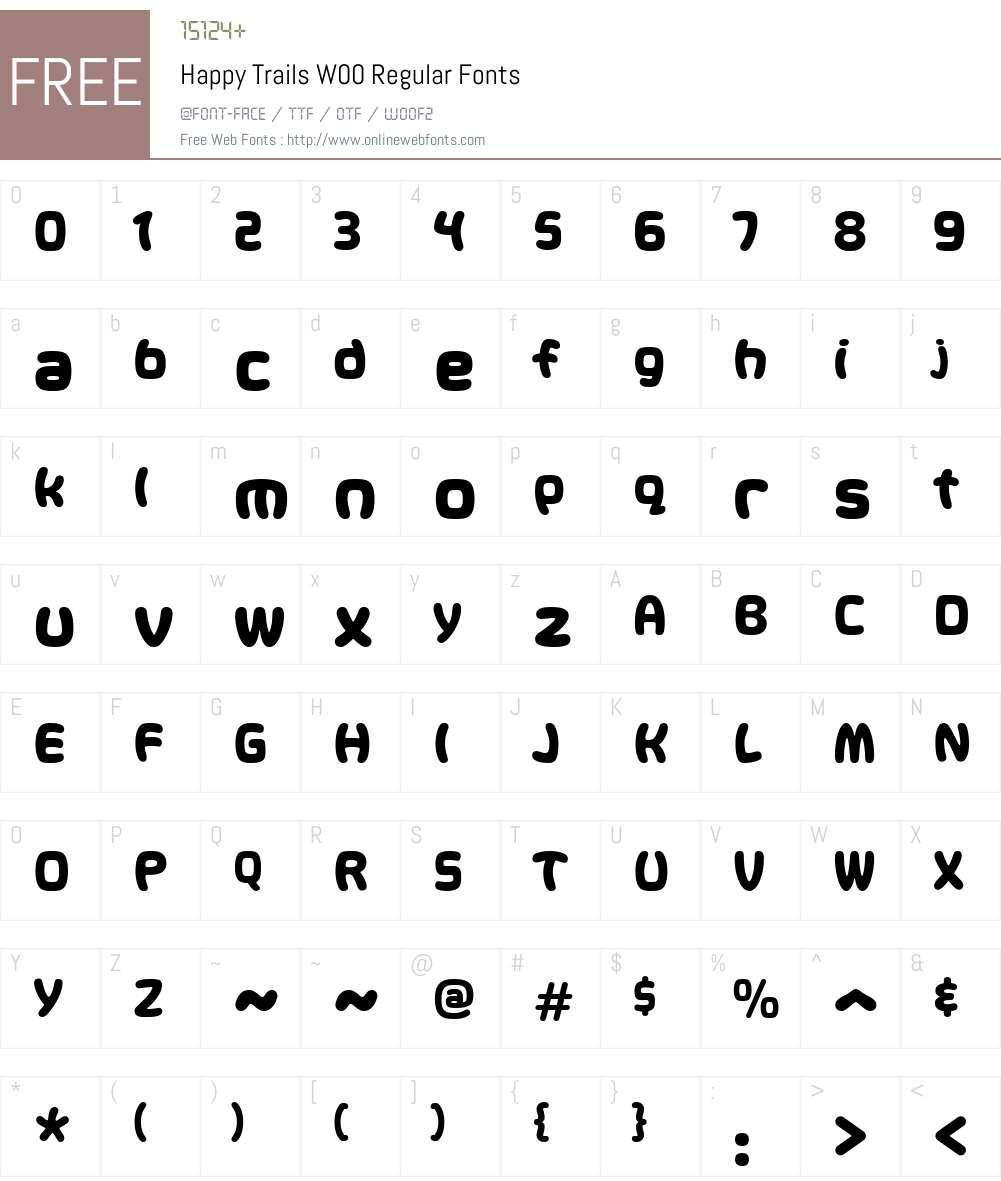 HappyTrailsW00-Regular Font Screenshots