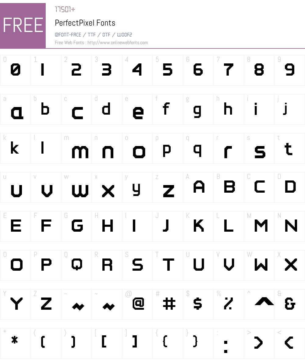 PerfectPixel Font Screenshots