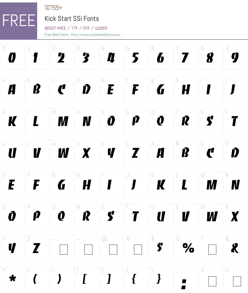 Kick Start SSi Font Screenshots