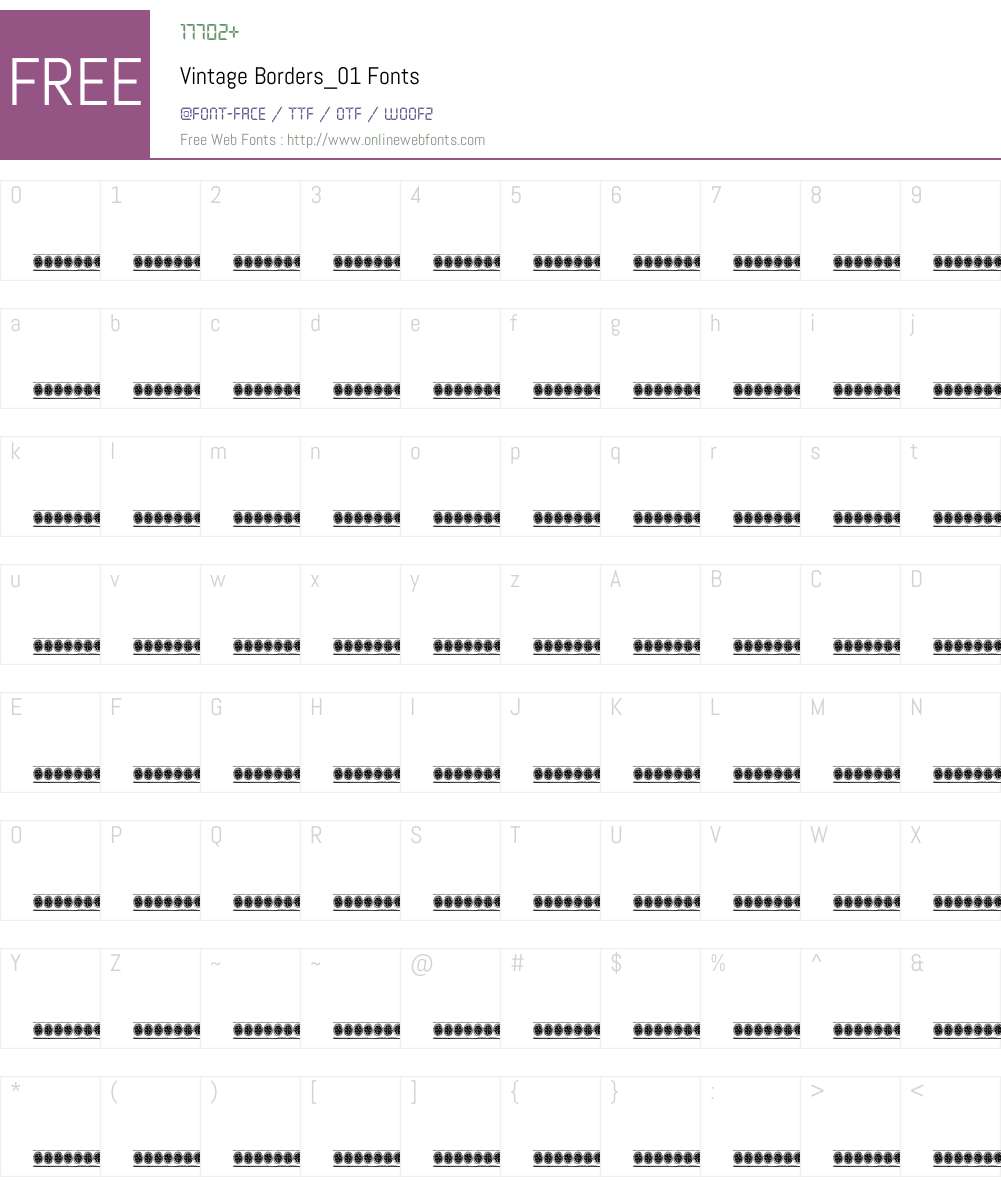 Vintage Borders_01 Font Screenshots
