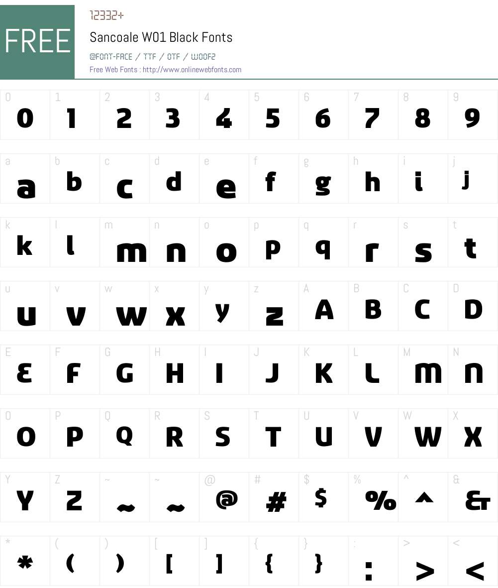 Sancoale Black Font Screenshots