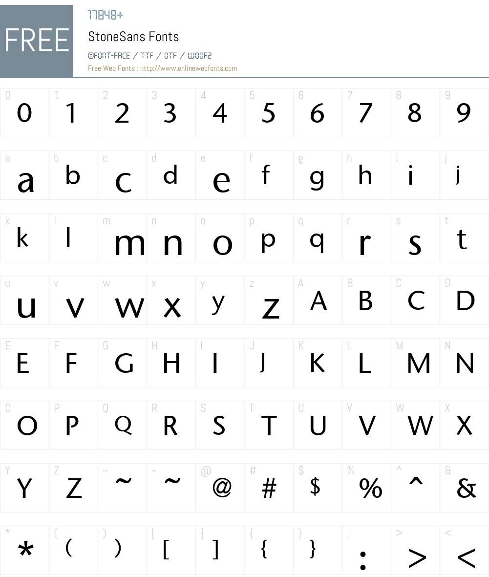 StoneSans Font Screenshots