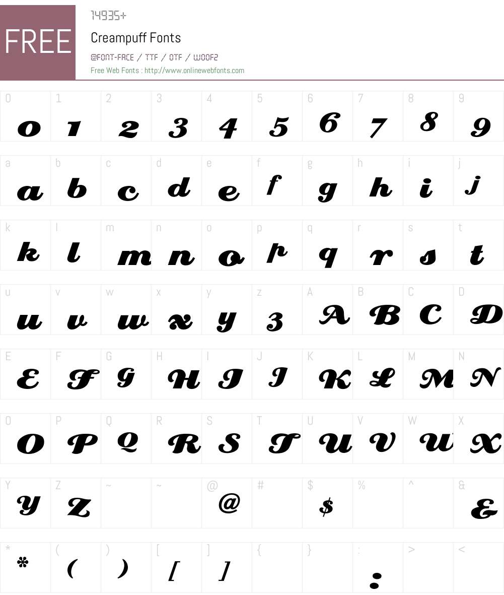 Creampuff Font Screenshots