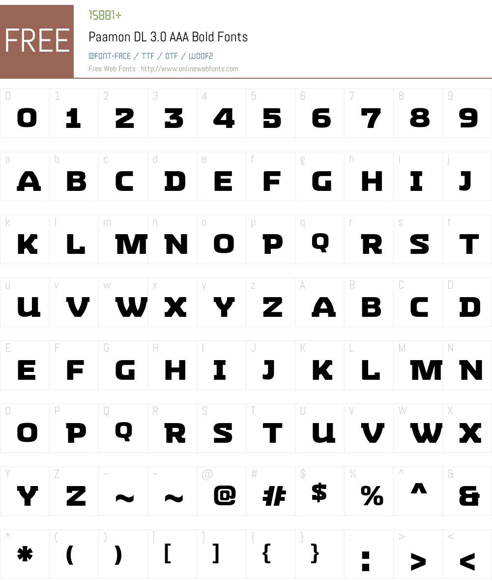 Paamon DL 3.0 AAA Font Screenshots