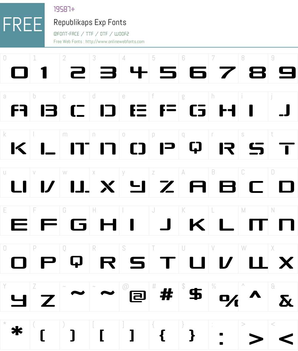 Republikaps Exp Font Screenshots