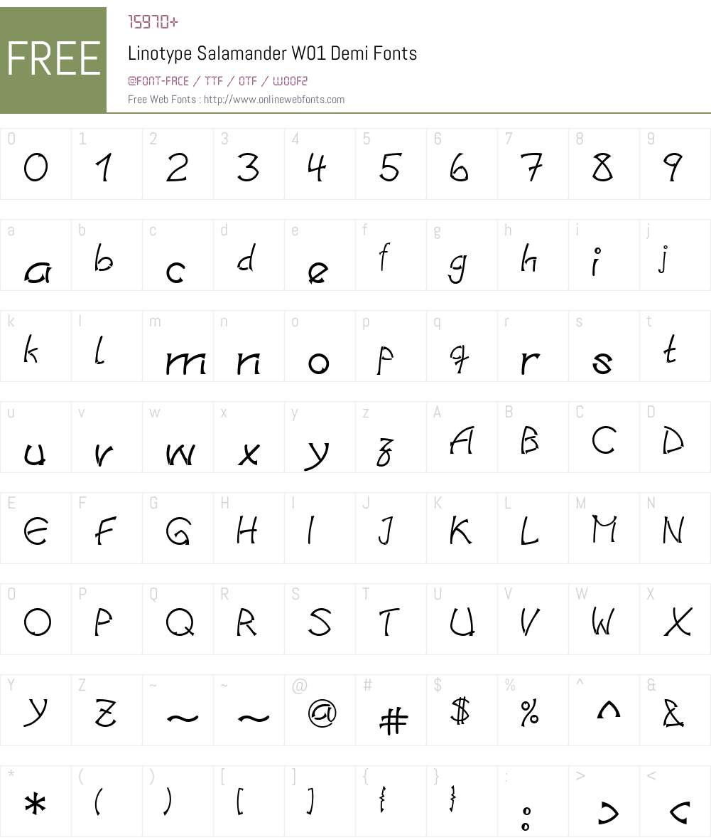 LinotypeSalamanderW01-Demi Font Screenshots
