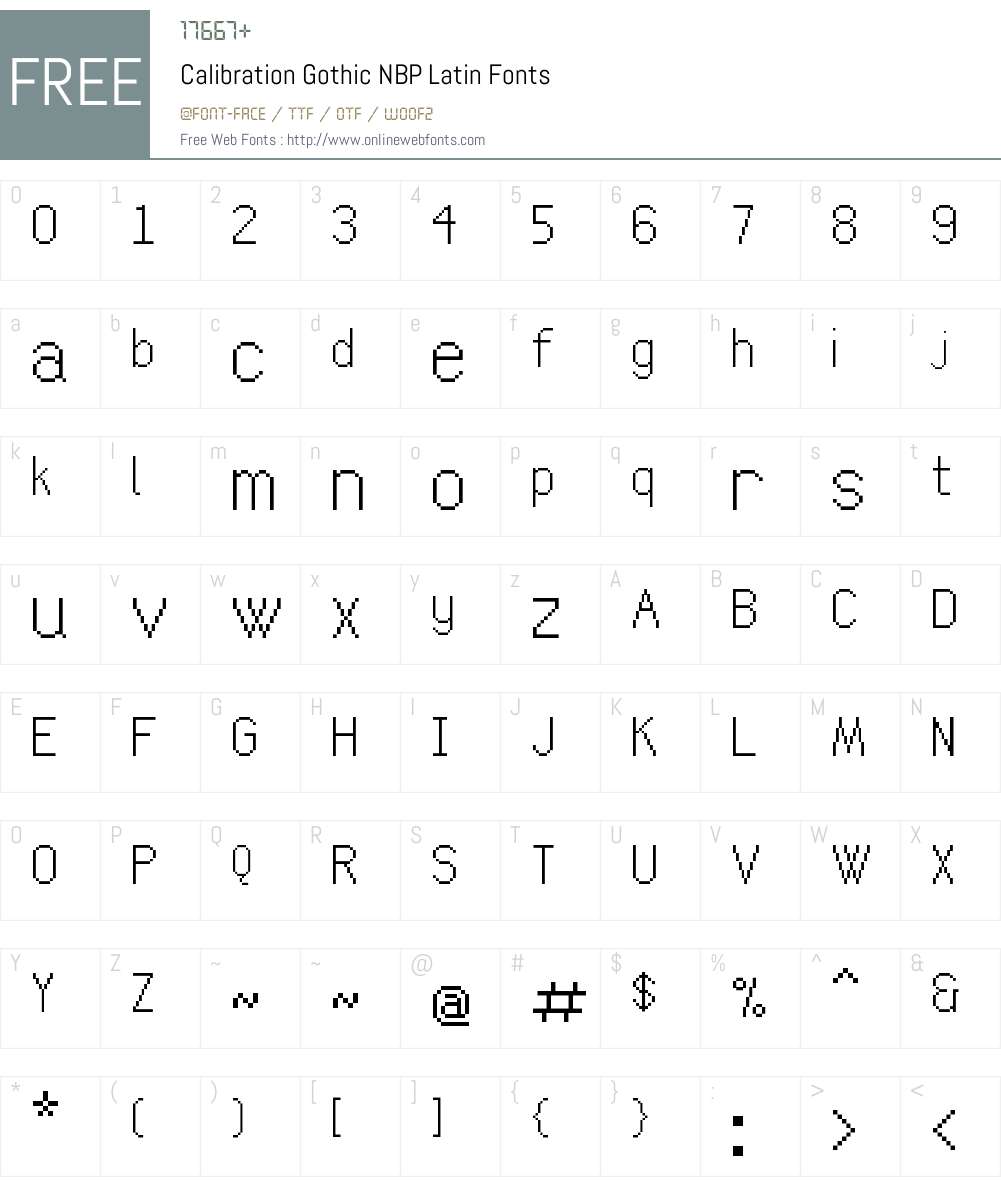 Calibration Gothic NBP Latin Font Screenshots