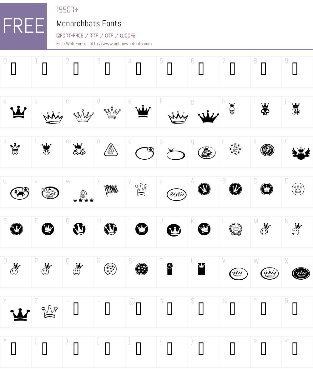Monarchbats Font Screenshots