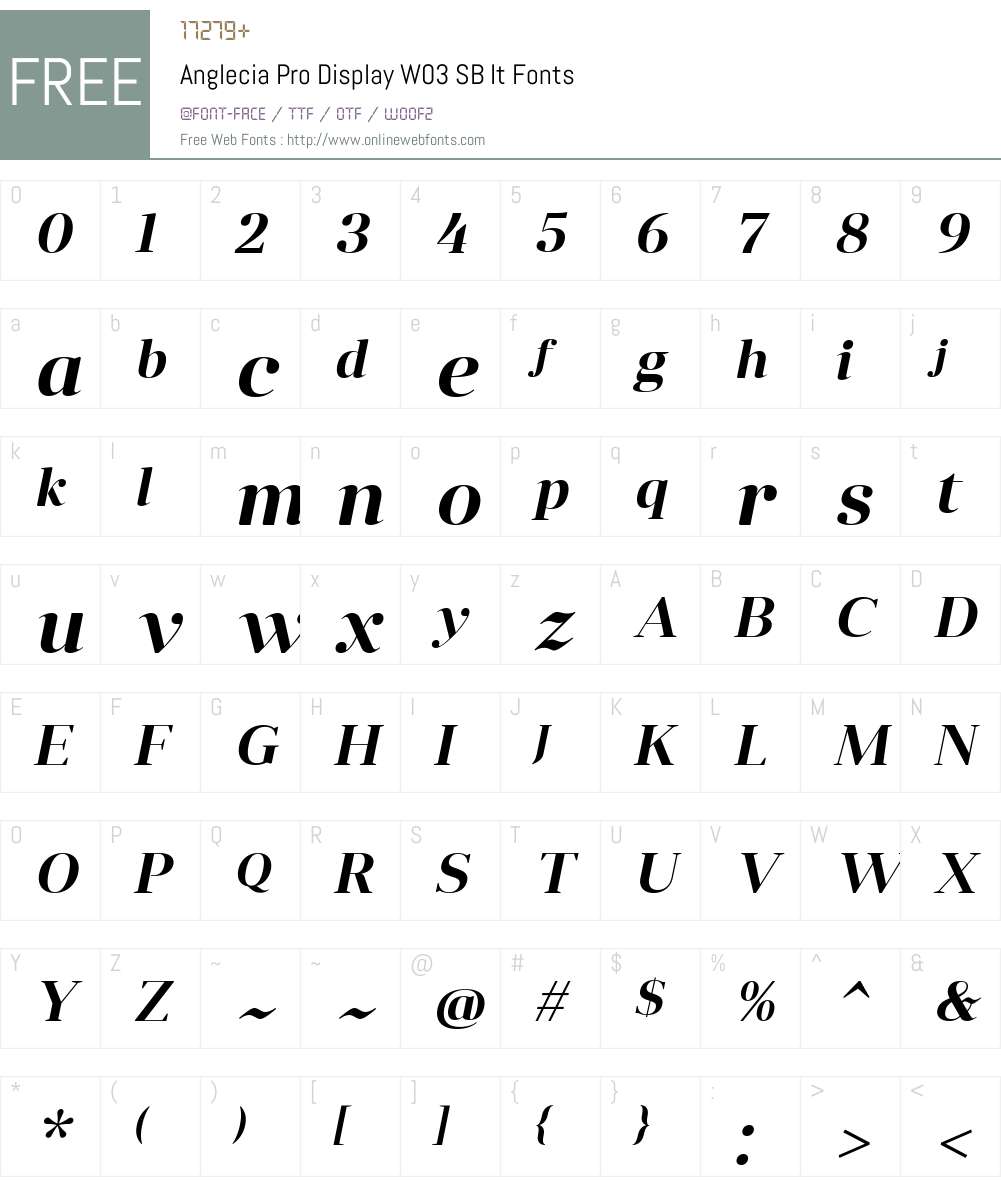 Anglecia Pro Font Screenshots