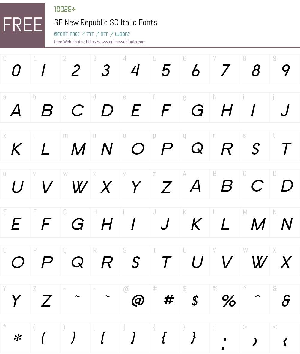 SF New Republic SC Font Screenshots