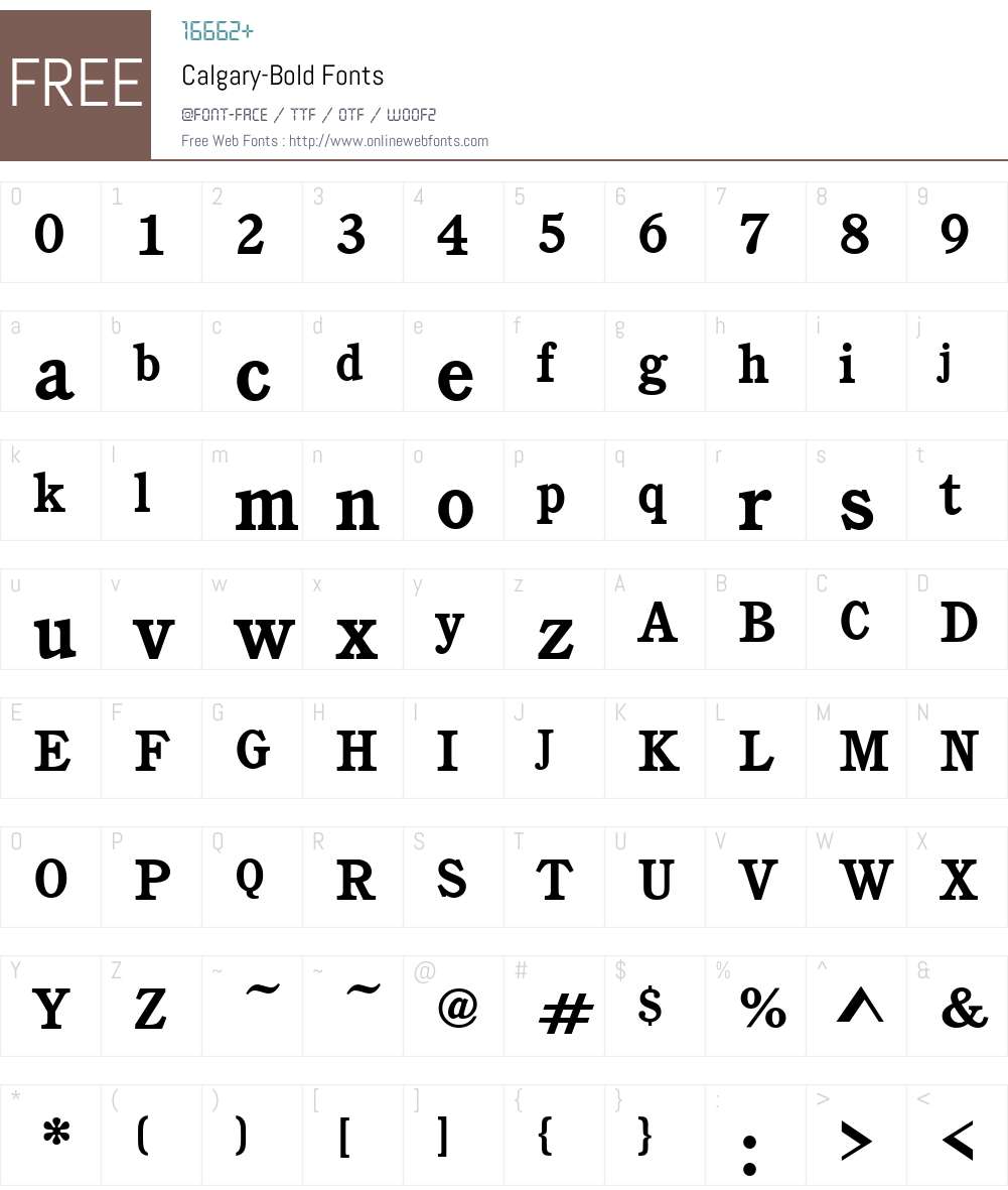Calgary Font Screenshots