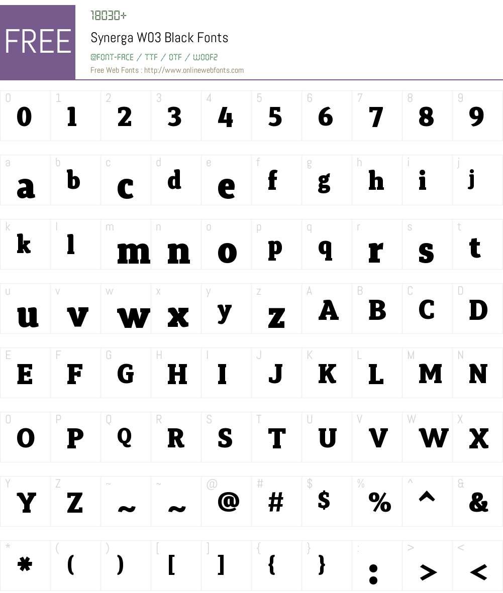 Synerga Pro Font Screenshots