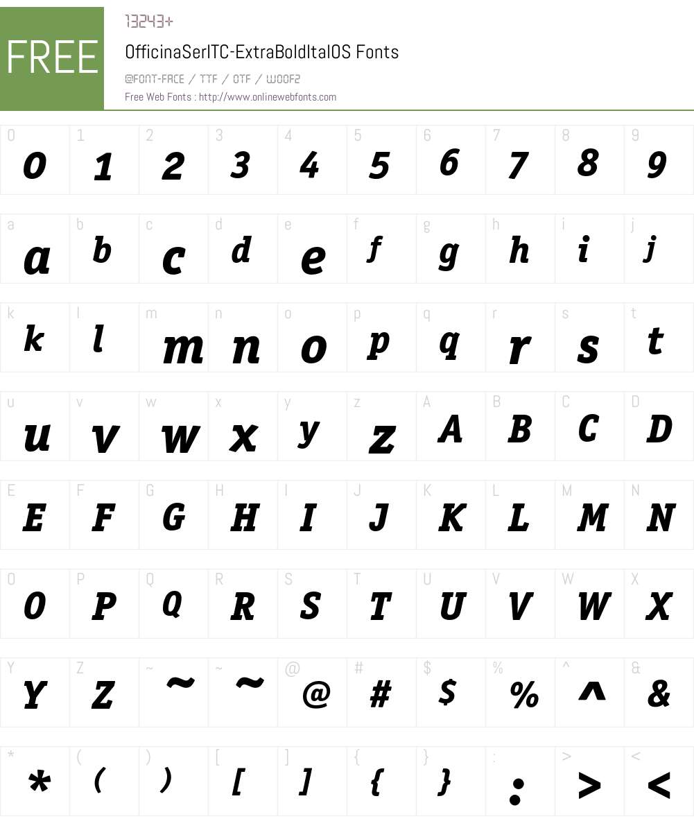 OfficinaSerITC Font Screenshots