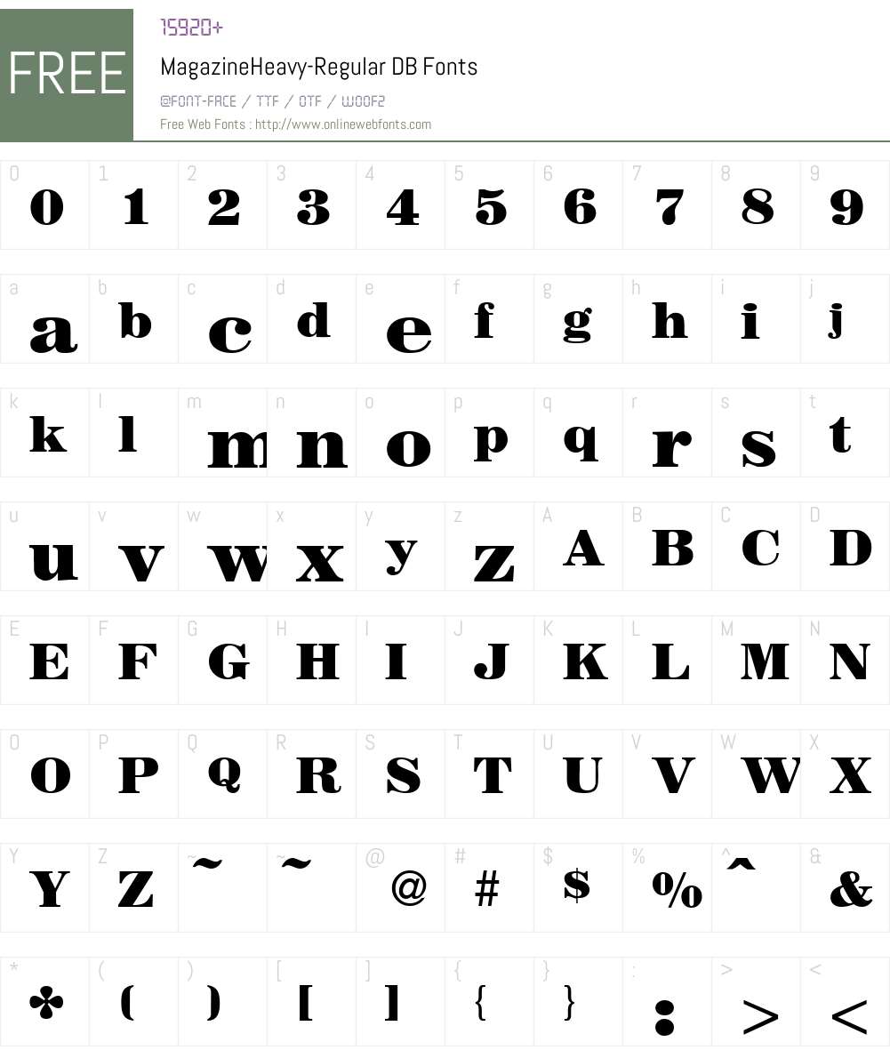 MagazineHeavy DB Font Screenshots