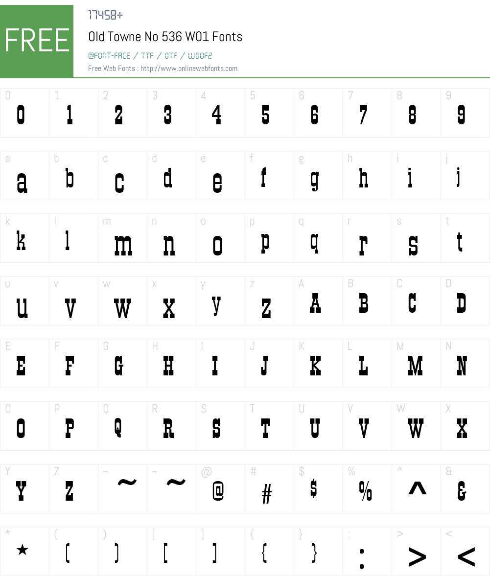 OldTowneNo536W01 Font Screenshots