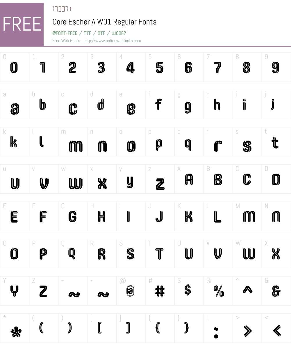 CoreEscherAW01-Regular Font Screenshots