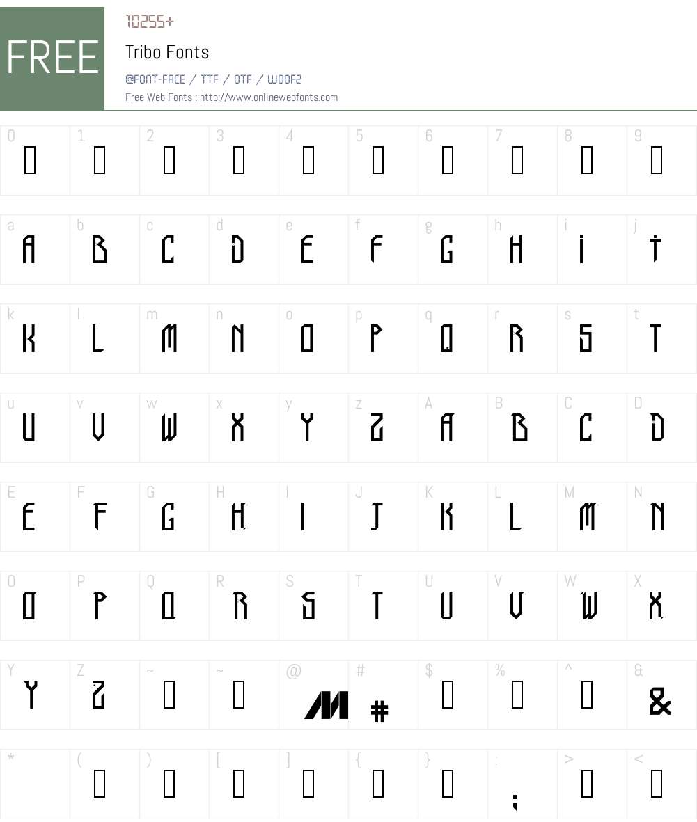 Tribo Font Screenshots