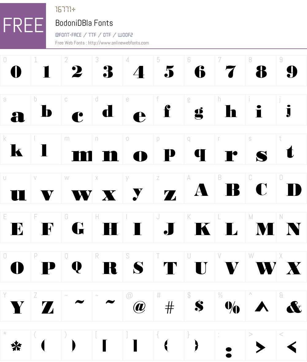BodoniDBla Font Screenshots