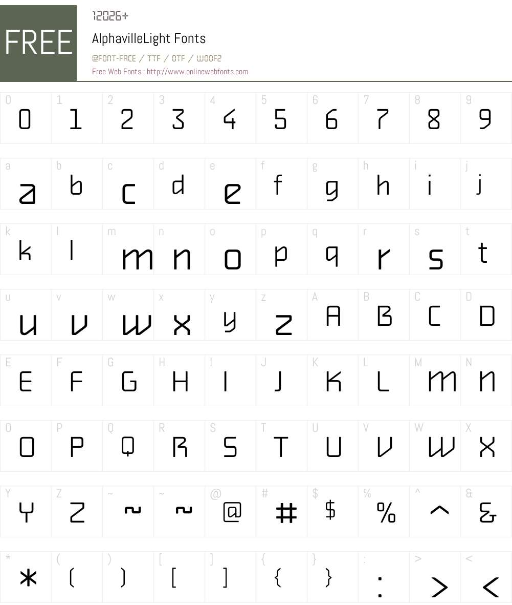 AlphavilleLight Font Screenshots