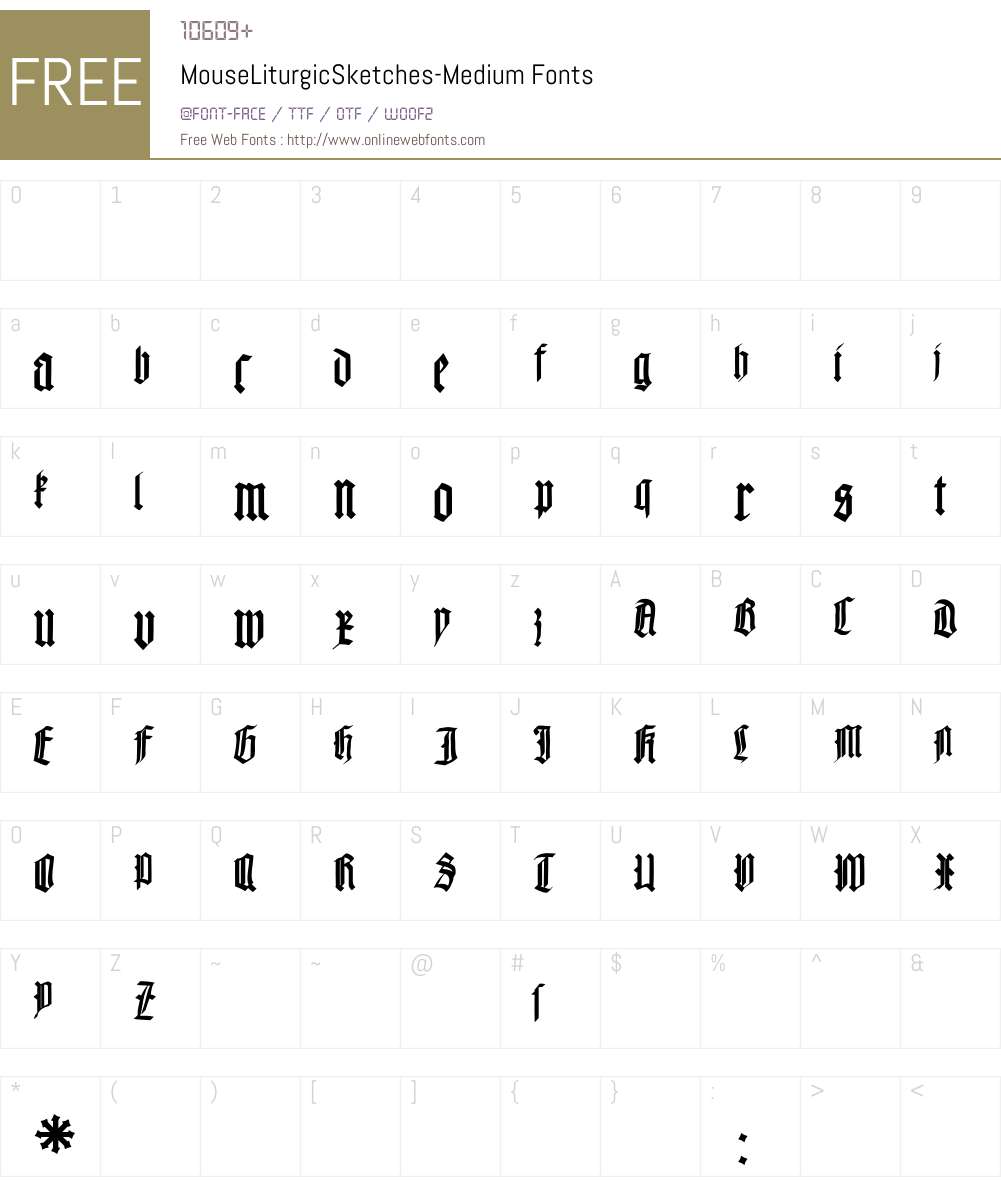 MouseLiturgicSketches Font Screenshots