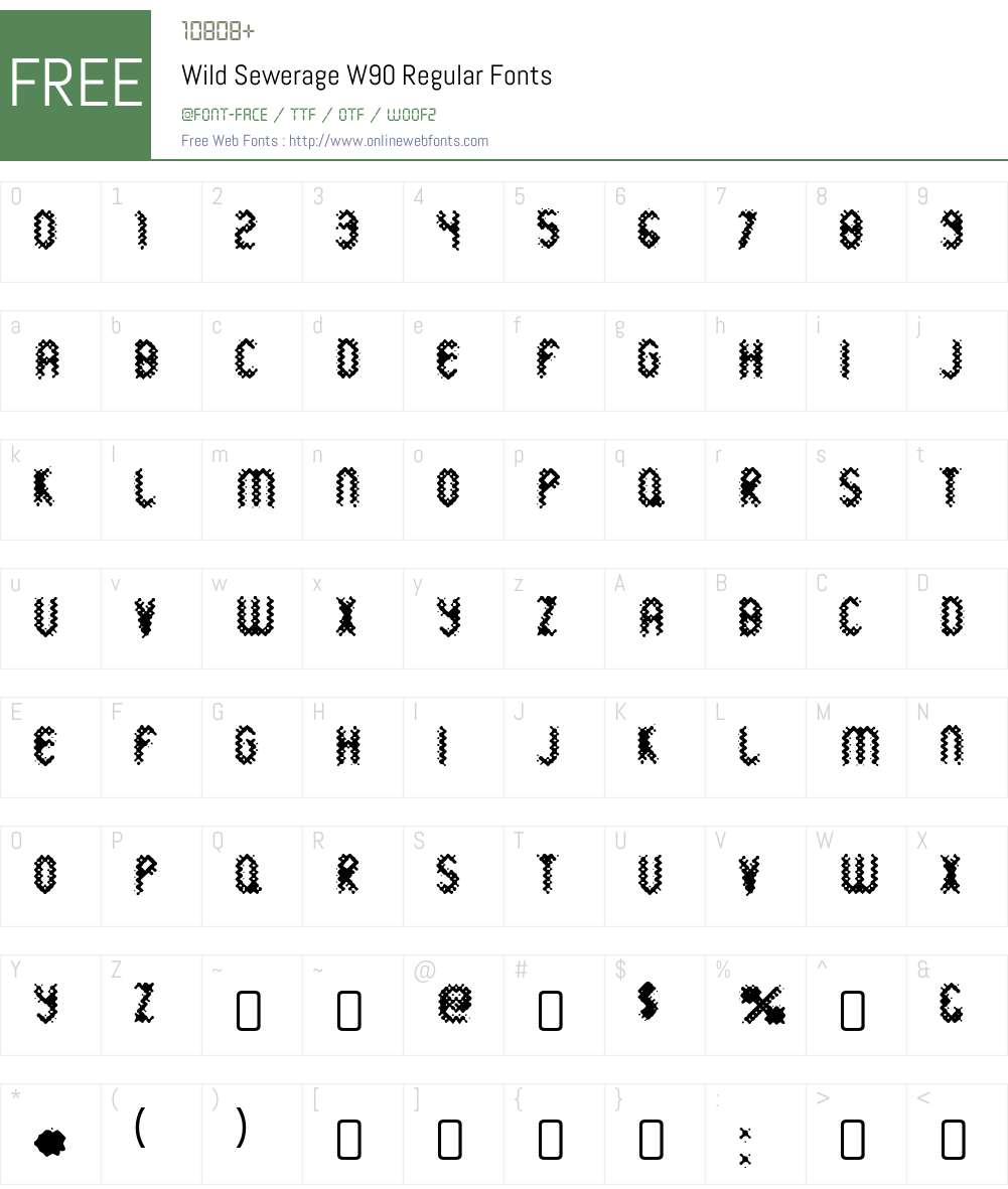 WildSewerageW90-Regular Font Screenshots