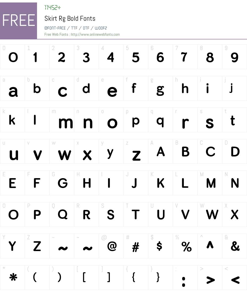Skirt Font Screenshots